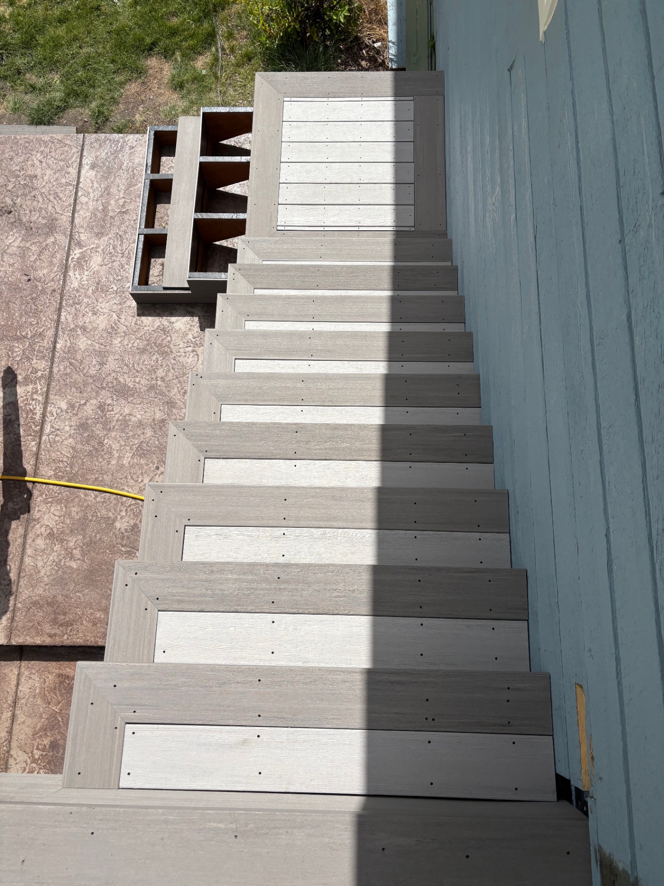 Overhead view of composite staircase