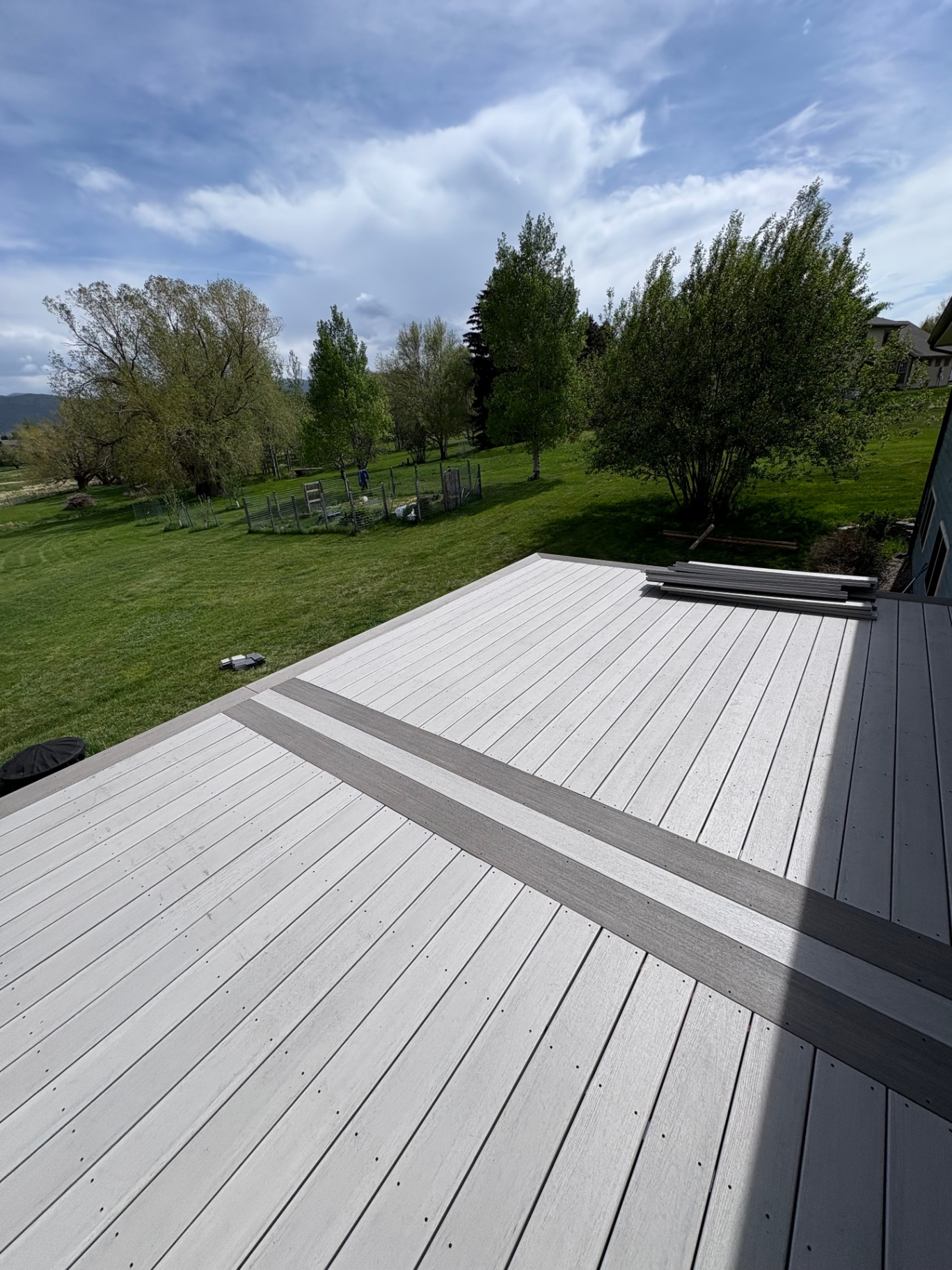 Composite deck overlooking Montana pasture